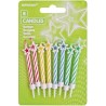 Colour spiral star cake candle, candle set of 8