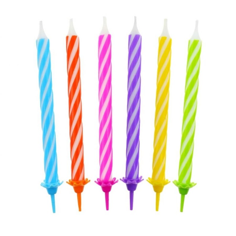 Colour Spiral birthday candle, candle set