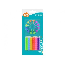 Colour Spiral birthday candle, candle set