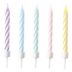 Bougie d'anniversaire en spirale colorée, lot de 10 bougies