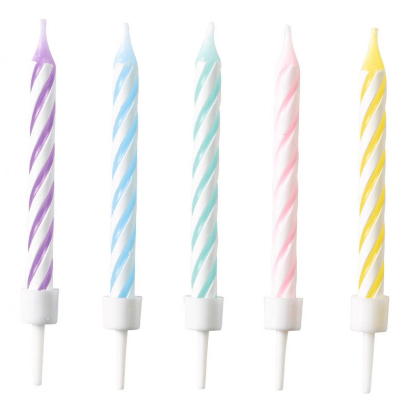 Colour spiral birthday candle, candle set 10 pcs