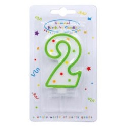 Colour birthday candle, number candle 2