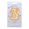 Colour birthday candle, number candle 3