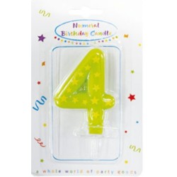 Colour birthday candle, number candle 4