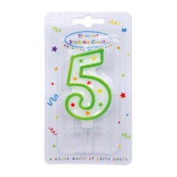 Colour birthday candle, number candle 5