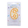 Colour birthday candle, numeral candle 6