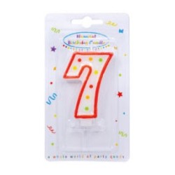 Colour birthday candle, number candle 7