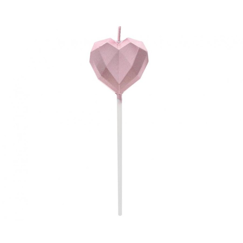 Love Diamond Heart Rose Gold, Heart Cake Candle