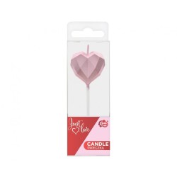 Love Diamond Heart Rose Gold, Heart Cake Candle