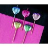 Love Metallic Heart Heart-shaped cake candle set, 5 pcs