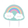 Bougie d'anniversaire arc-en-ciel et nuage et nuage 8,5 cm