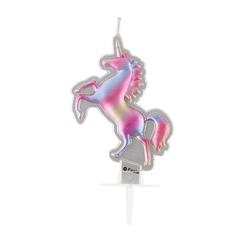 Unicorn Metallic cake candle 8 cm