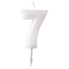 Colour White, White Glitter Candle Number 7 - 6.5 cm