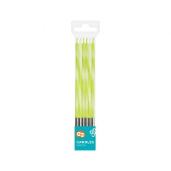 Bougie d'anniversaire verte citronnée Color Candy, lot de 6 bougies