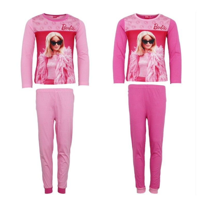 Pyjama long élégant pour enfants de 3 à 8 ans Barbie