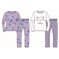 Pyjama long pour enfants Cat Meow de 5 à 12 ans