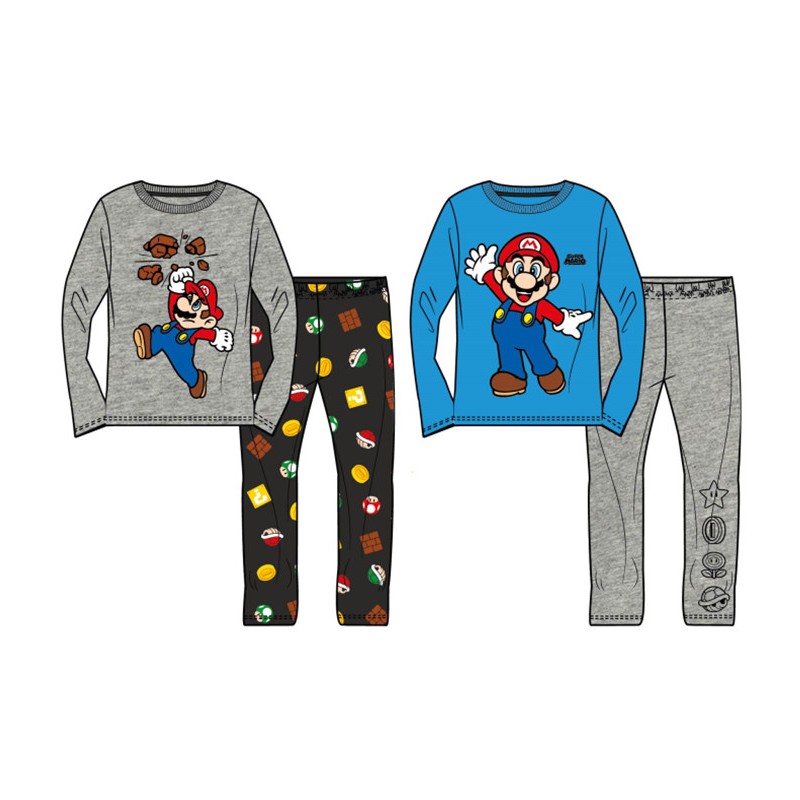 Pyjama long Super Mario pour enfants de 4 à 10 ans