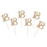 Happy Birthday Gold Gold 18 Decorative Sticks Set of 6