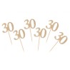 Happy Birthday Gold Gold 30 Decorative Stick Set of 6