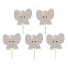 Lot de 10 bâtons décoratifs en forme d'éléphants roses