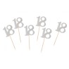 Happy Birthday Silver Silver 18 Decorative Sticks 6 pcs set