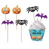 Décoration de bâton et de muffin pour Halloween Boo 6 pièces