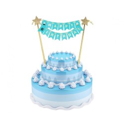 Happy Birthday Happy Birthday Light blue cake decoration 25 cm