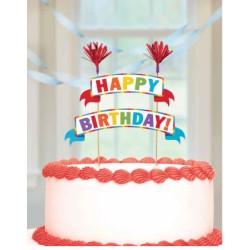 Happy Birthday Happy Birthday Rainbow Cake Decoration