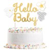 Baby Gold Hello Cake Decoration