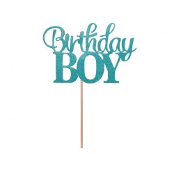 Happy Birthday Boy Blue Birthday Cake Decoration 10 cm