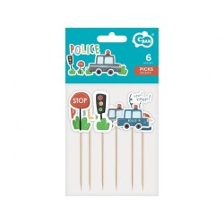 Police Beep decorative stick set of 6