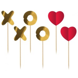 Bâton décoratif XOXO rouge Love XOXO, paquet de 6