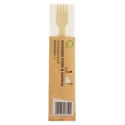 Party Wooden Wooden Fork with Napkin