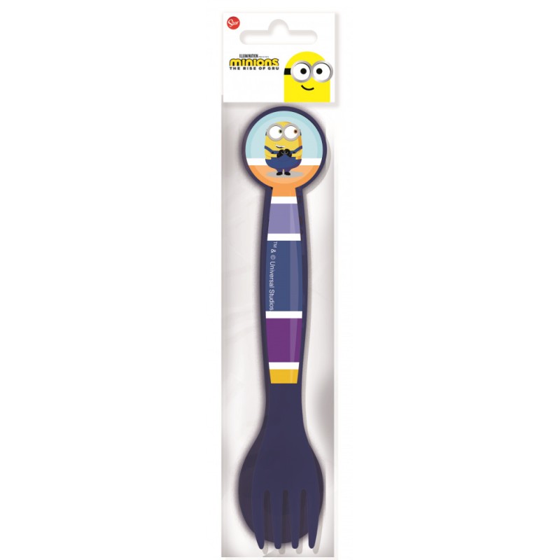 Minions Striped plastic cutlery set - 2 pieces