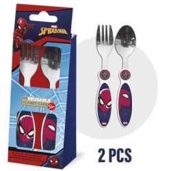 Spiderman metal cutlery set - 2 pieces