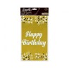 Nappe en aluminium Happy Birthday Gold B&C 137x183 cm