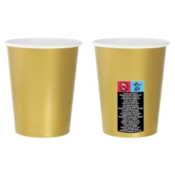 Colour Solid Gold Gold Paper Cup 14 pcs 270 ml