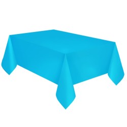 Nappe en papier couleur Caraïbes, bleu 137x274 cm