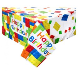 Construction Blocks Building Blocks Plastic Tablecloth 137x213 cm