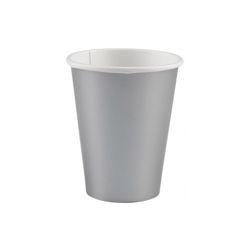 Colour Silver paper cup 8 pcs 250 ml