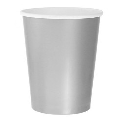 Colour Solid Silver Silver Paper Cup 14 pcs 270 ml