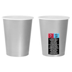 Colour Solid Silver Silver Paper Cup 14 pcs 270 ml