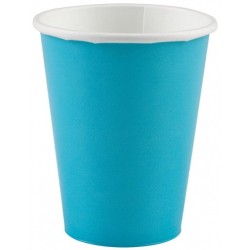 Colour Caribbean Blue Paper Cup 8 Pcs 250 ml