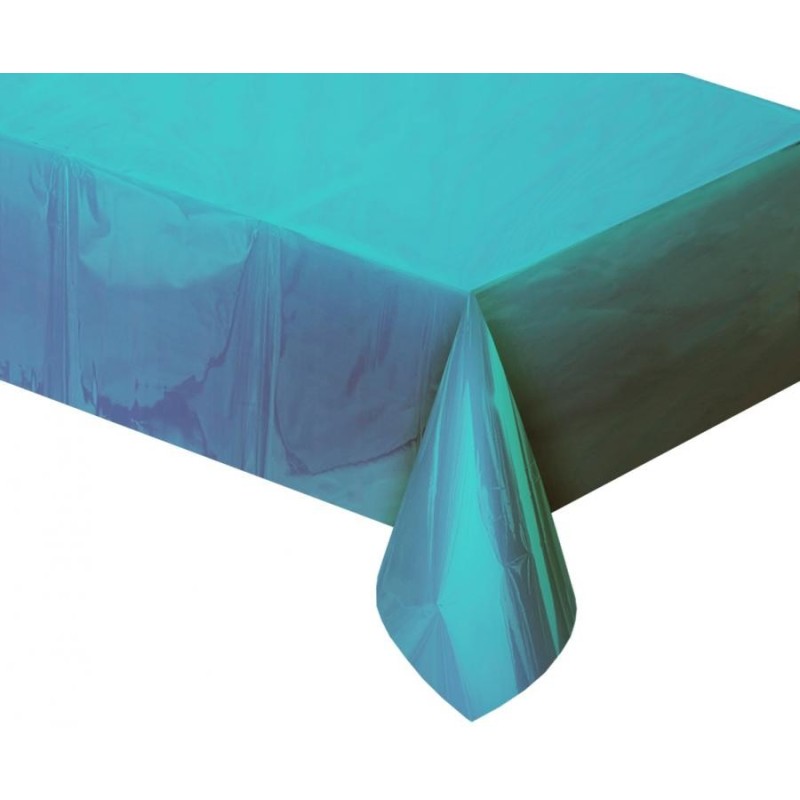 Nappe en feuille métallique bleu 137x183 cm