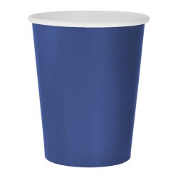 Gobelet en papier bleu uni de couleur bleue, 14 pièces, 270 ml