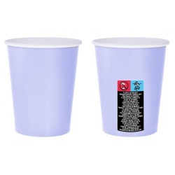 Gobelets en papier de couleur lavande unie violet 14 pièces 270 ml