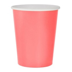 Colour Solid Pink Pink Paper Cup 14 pcs 270 ml