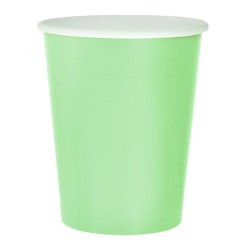 Colour Solid Mint Green Paper Cup, Pack of 14, 270 ml