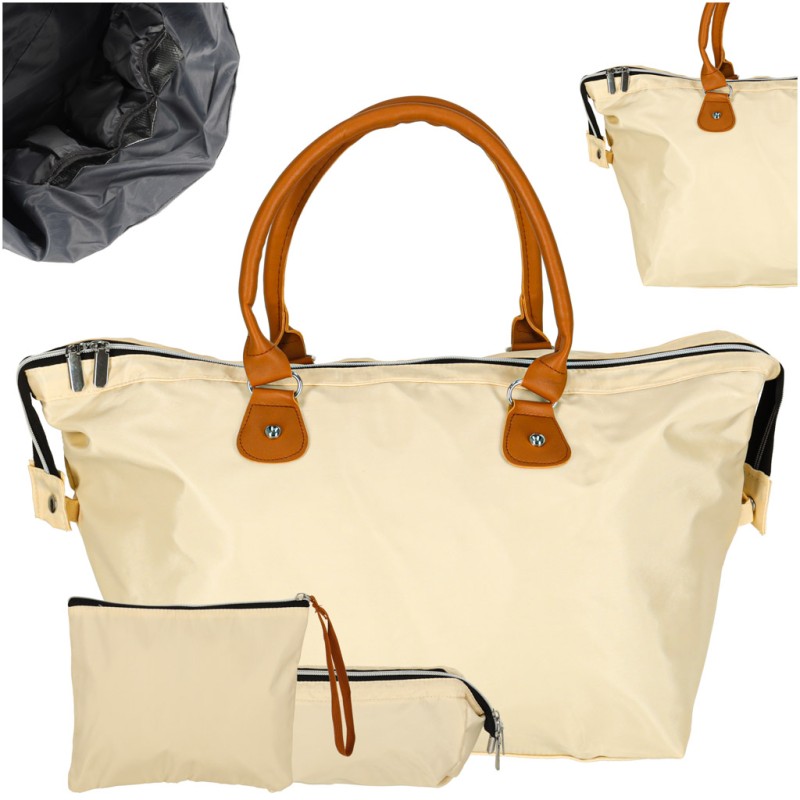 Sac cabas avec pochette beige