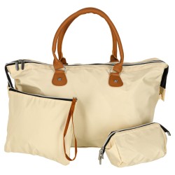 Sac cabas avec pochette beige